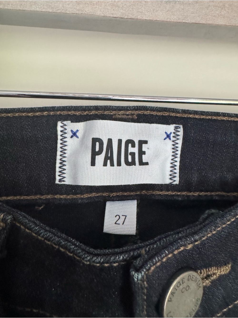 PAIGE Hoxton Ultra Skinny High Rise Dark Wash Jeans Size 27 Classic Denim - Picture 3 of 11